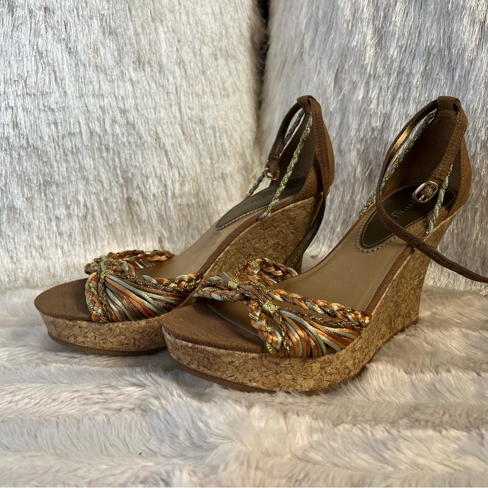 Fioni Braided Multi-Color Wedges